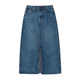 Lässiger langer Jeansrock